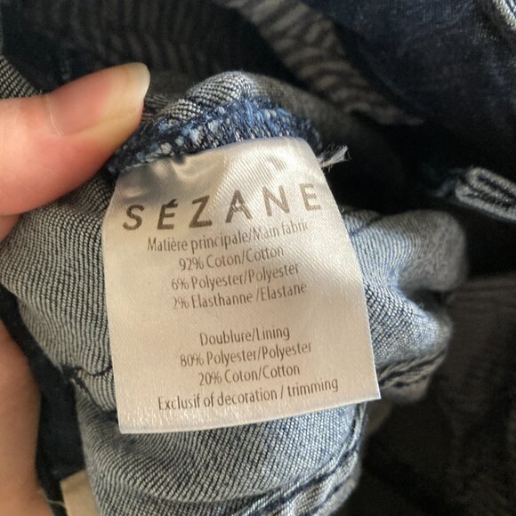 Sezane Denim Dark Blue Wash Jeans Size 28 Skinny Slim Mid-Rise Designer Chic - Picture 13 of 14
